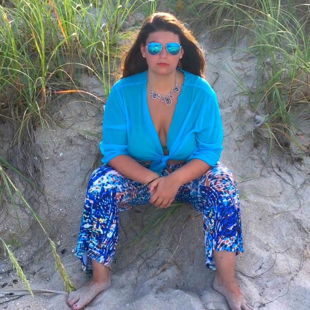 COPY - Palazzo pants made by me! Bright printed ITY KNIT pants made in USA.